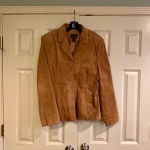 Brown leather blazer